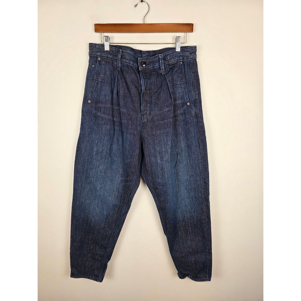 G-Star RAW Worker Chino Relaxed Mens Jeans Dark Blue Pleated D21118-B988 31x28